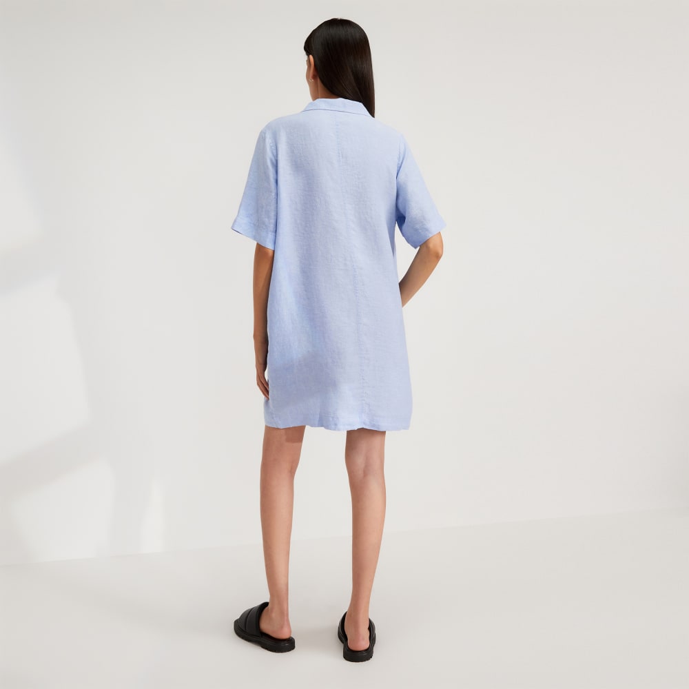 The Linen Workwear Dress | Light Blue - Image 3