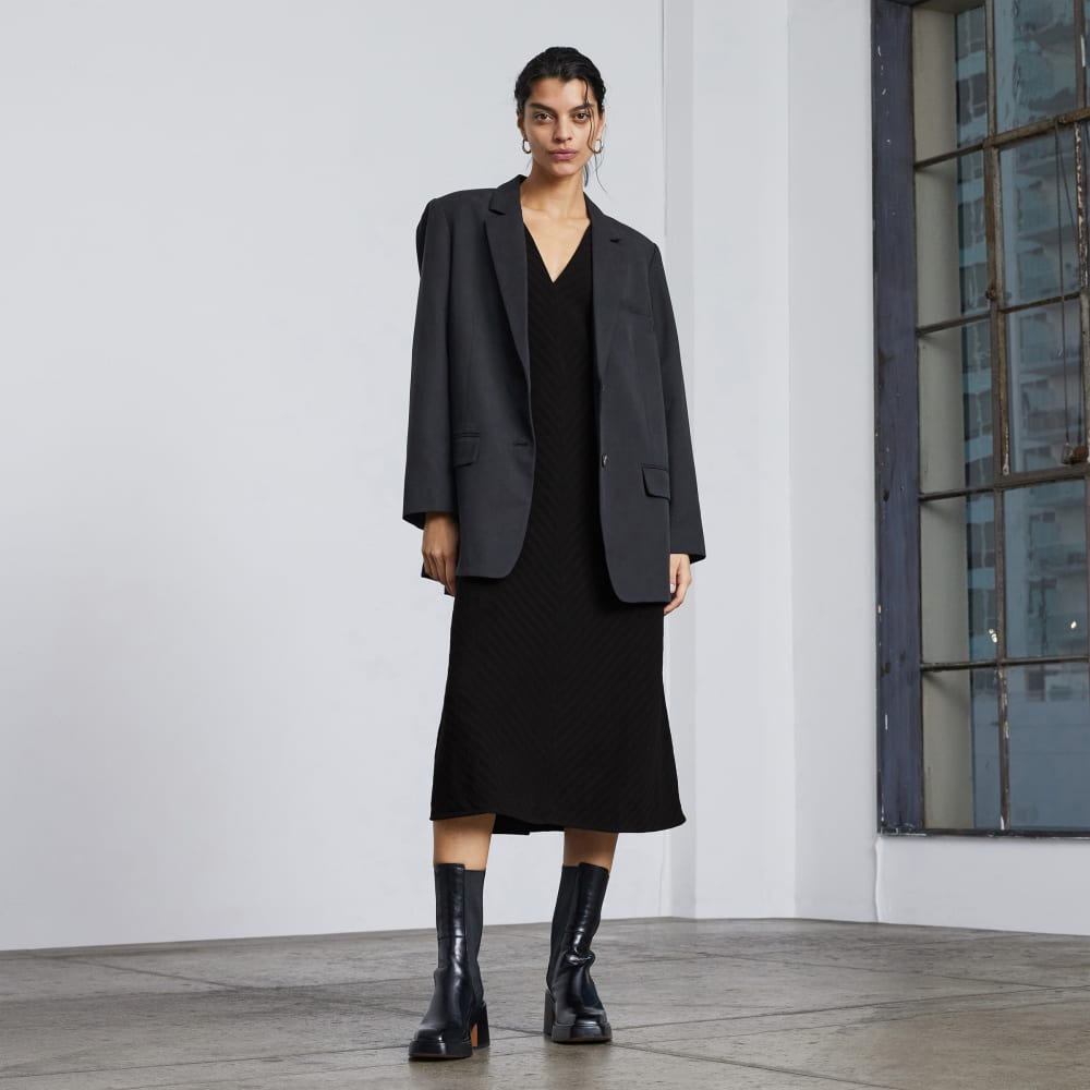 The City Stripe Midi Dress | Black - Image 6