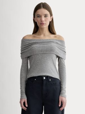 The Off-the-Shoulder Top in Butterluxe | Heather Charcoal
