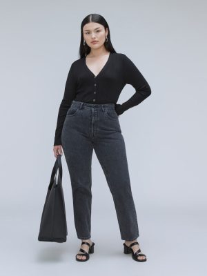 The '90s Cheeky Hourglass Jean | Washed Black | 26.5 Inseam