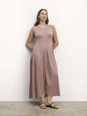 The Knit Pleated Dress | Dusty Rose