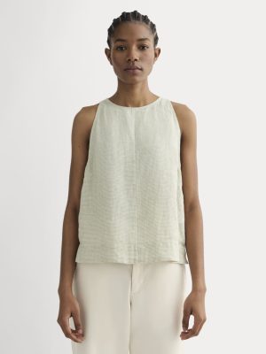 The Linen High-Neck Tank | Elm Gingham