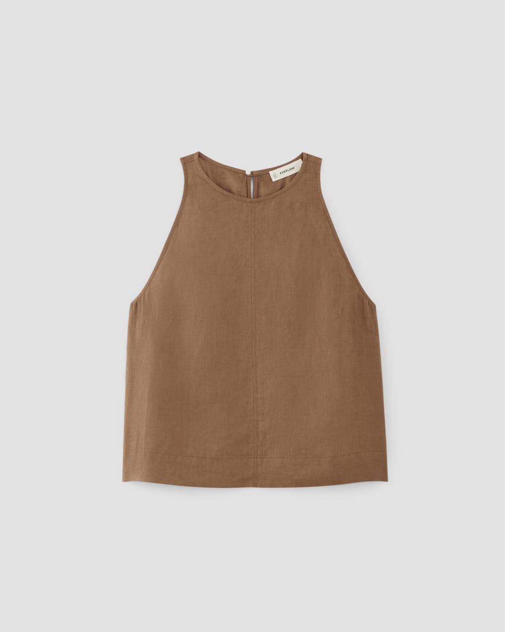The Linen High-Neck Tank | Carob Brown - Image 2