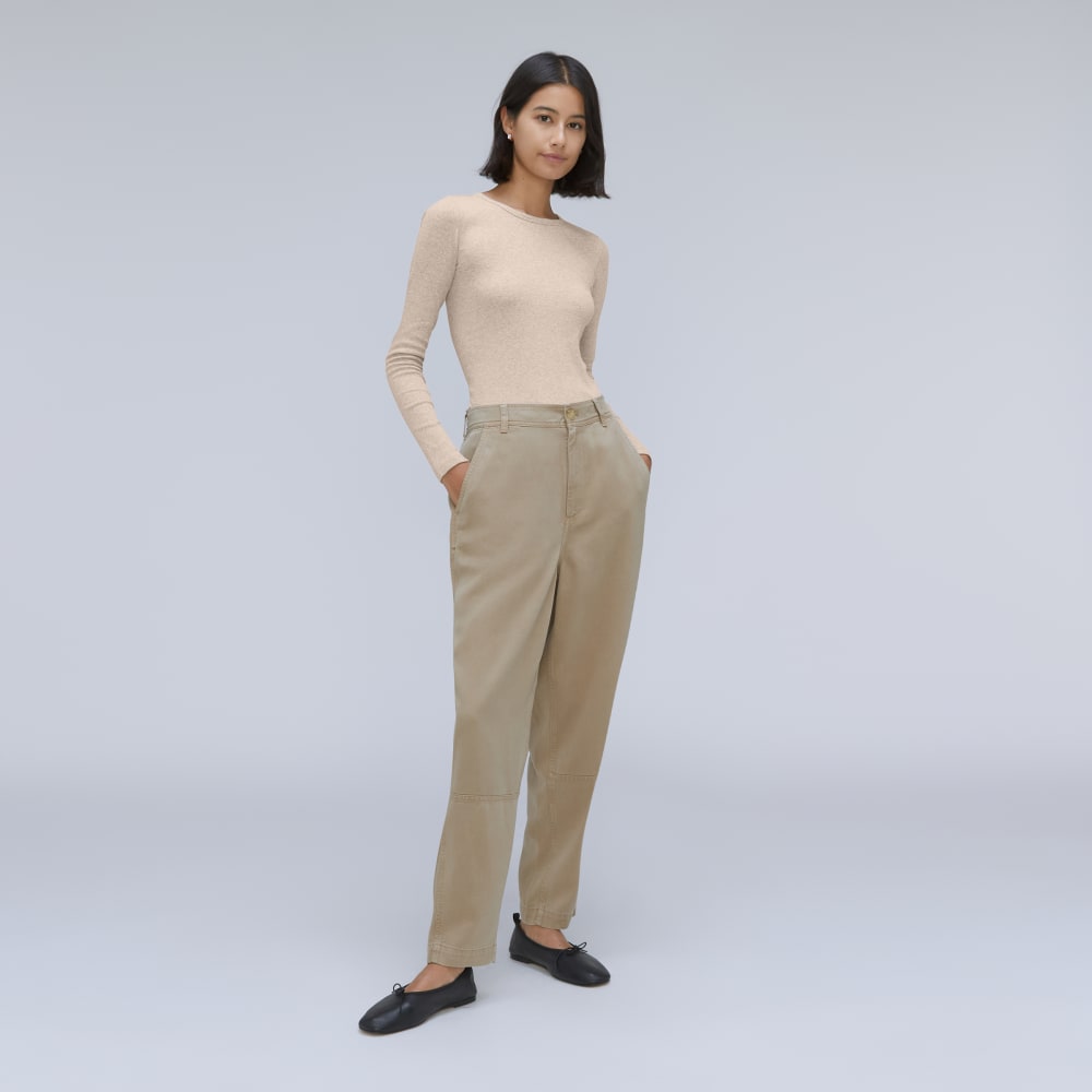 The Luxe Rib Long-Sleeve Crew | Heathered Meringue - Image 6