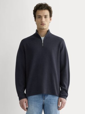 The No-Sweat Quarter-Zip | Heathered Midnight