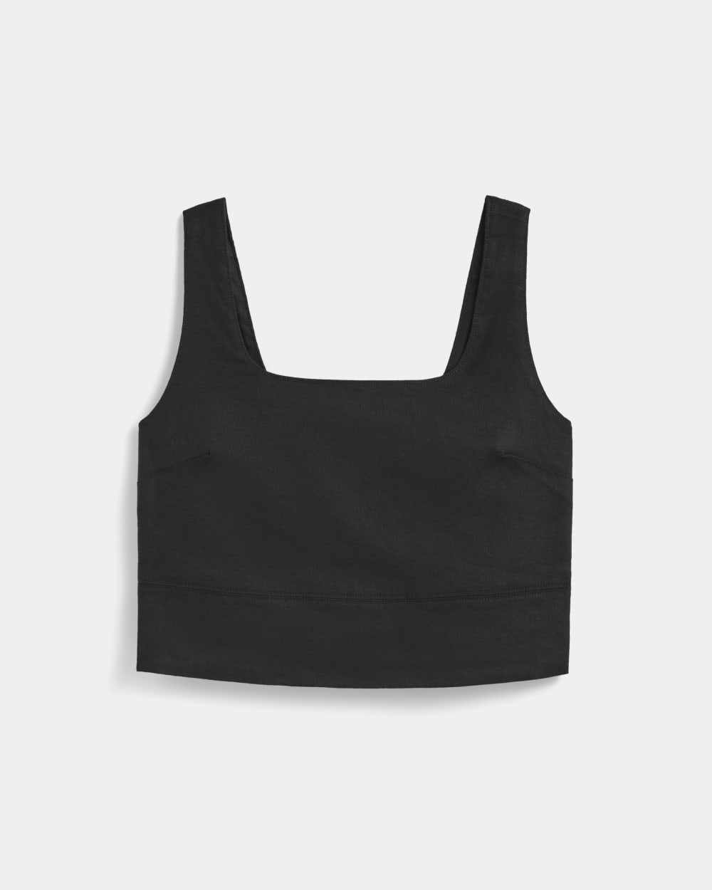 The Square Tank in Stretch Linen | Black - Image 2