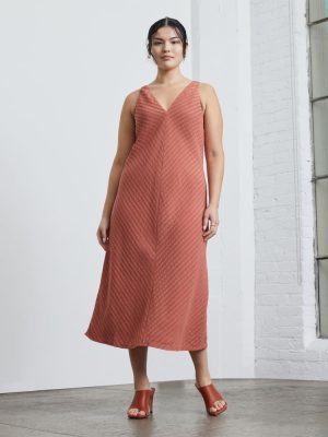 The City Stripe Midi Dress | Redwood