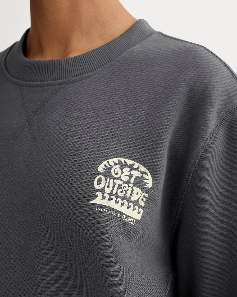 The Everlane x Parks Project French Terry Crew | Forged Iron / Natural - Image 8