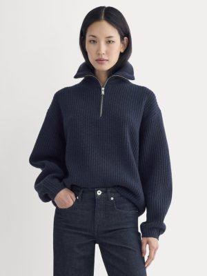 The Half-Zip Sweater in Luxe Merino | Navy
