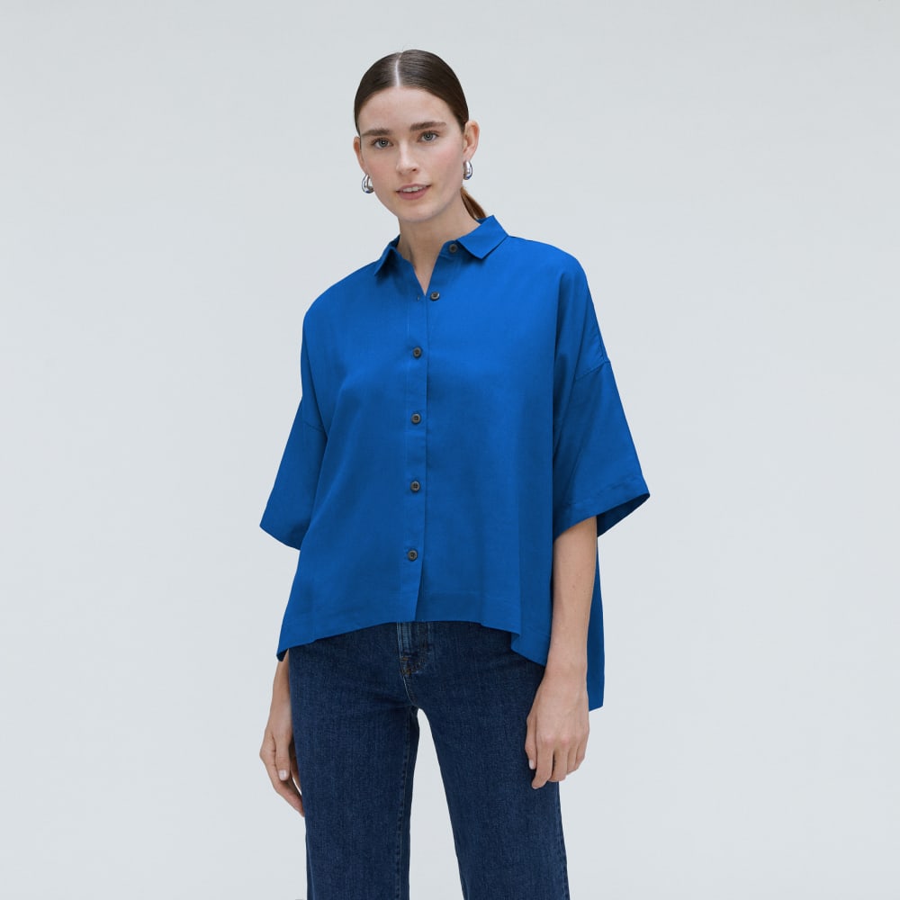 The Drapey Square Shirt | Lapis Blue - Image 2
