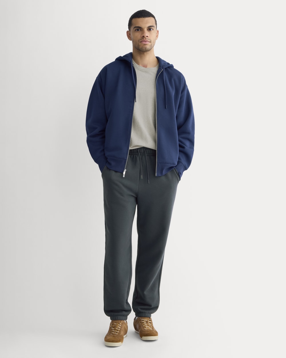 Luxe Fleece Full-Zip Hoodie | Deep Navy - Image 3