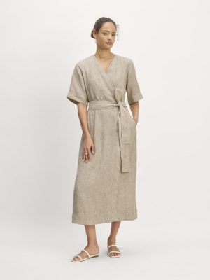 The Wrap Dress in Linen | Cornstalk Chambray