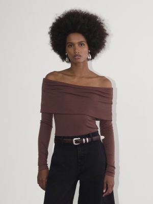 The Off-the-Shoulder Top in Butterluxe | Dark Mahogany