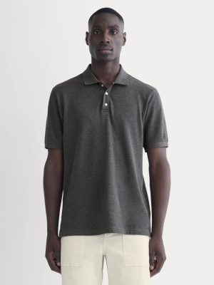 The Pique Polo | Heathered Graphite