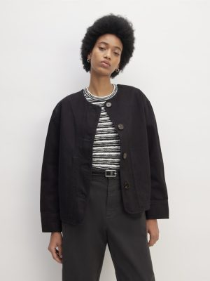 The Denim Barrel Jacket | Black