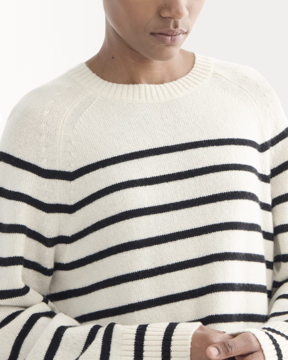 The Boxy Crew in Cashmere | Bone / Black - Image 4