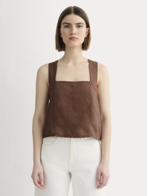 The Crossback Tank in Linen | Cedarwood