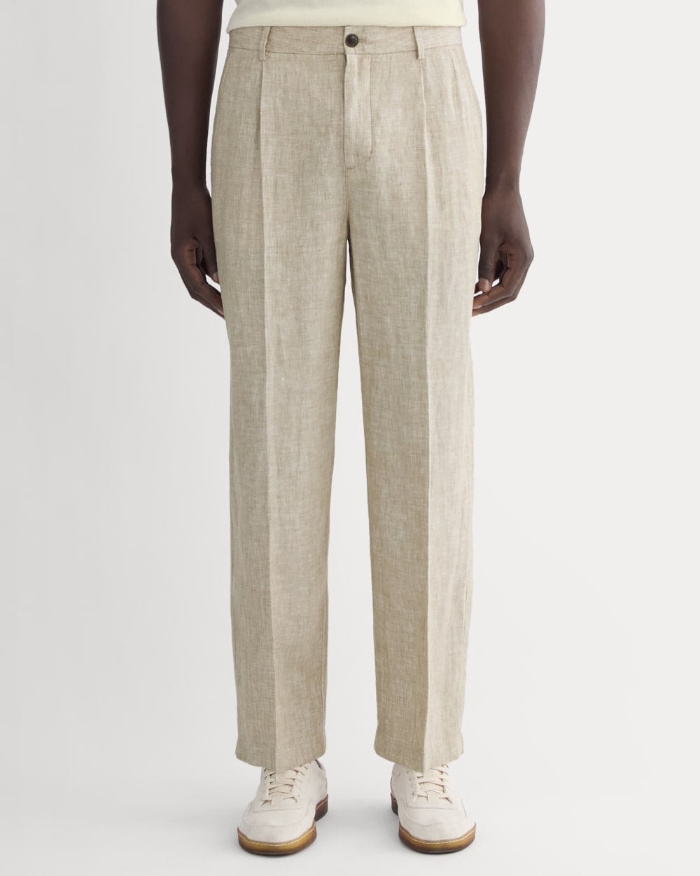 The Linen Pleated Trouser | Cornstalk Chambray - Image 3