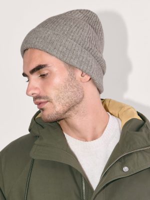 The Cashmere Ribbed Beanie | Light Heather Grey