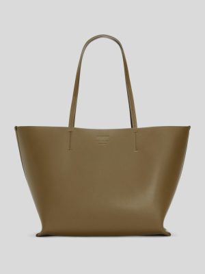 The Luxe Medium Italian Leather Tote | Beech