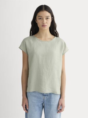 The Muscle Top in Linen | Seagrass