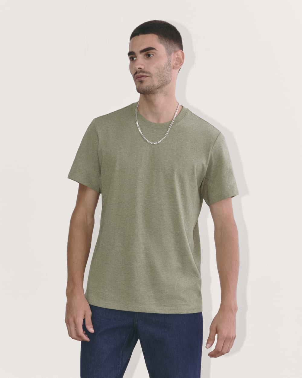 The Premium-Weight Crew | Uniform | Heather Sage Green