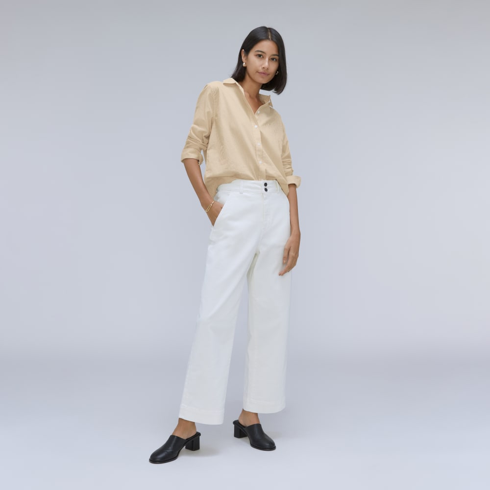 The Must-Have Shirt in Silky Cotton | Golden Palm / White - Image 6