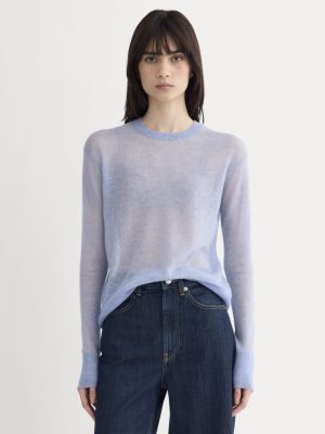 The Air Alpaca??Relaxed Crew Top | Soft Blue