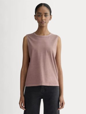 The Boyfriend Tank in Essential Cotton | Brown Garment Dye