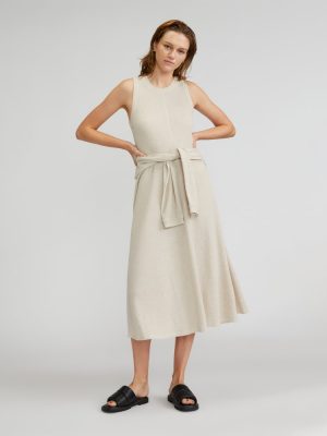 The Organic Cotton Waffle Tank Dress | Heathered Pelican