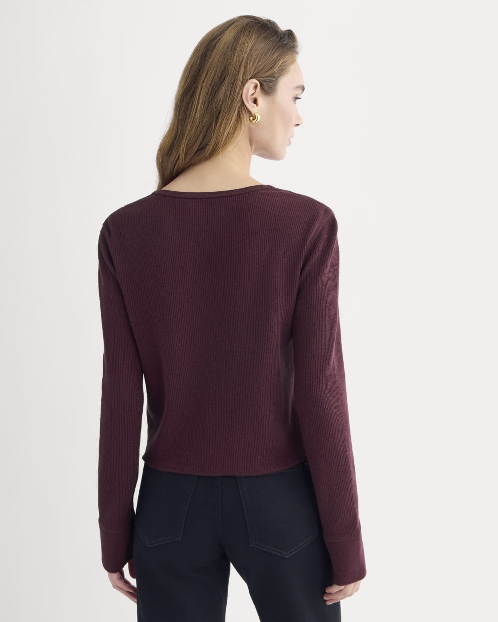 Boxy Henley in Cozy Waffle | Heathered Port Royale - Image 5
