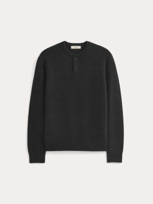 Henley in Wool Cashmere | Black