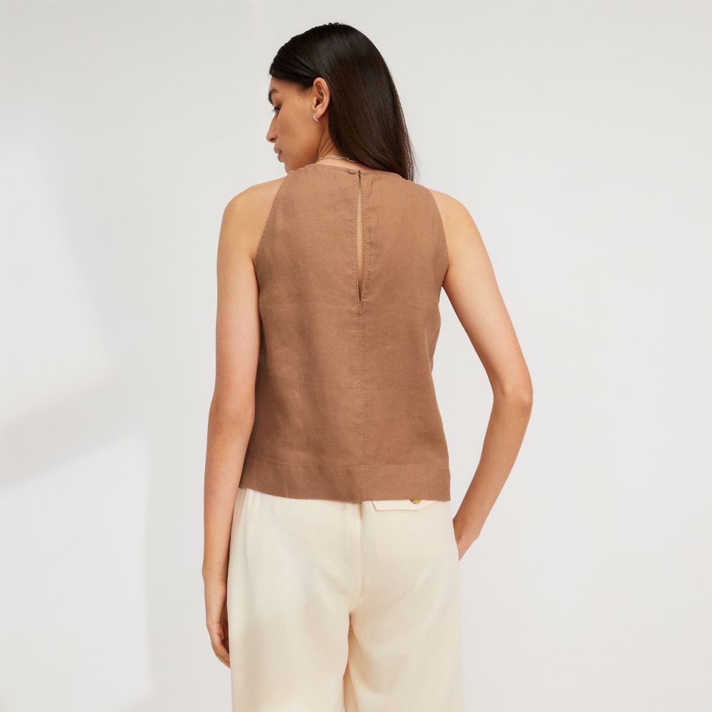 The Linen High-Neck Tank | Carob Brown - Image 3