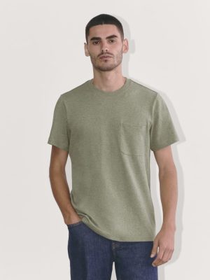 The Premium-Weight Pocket Tee | Uniform | Heather Sage Green