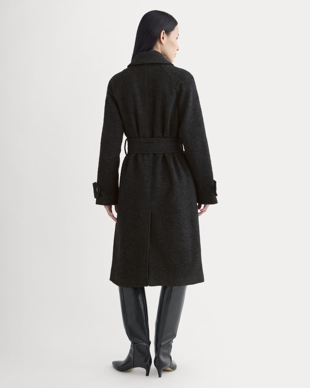 Italian Belted Overcoat | Carbone/Black - Image 4