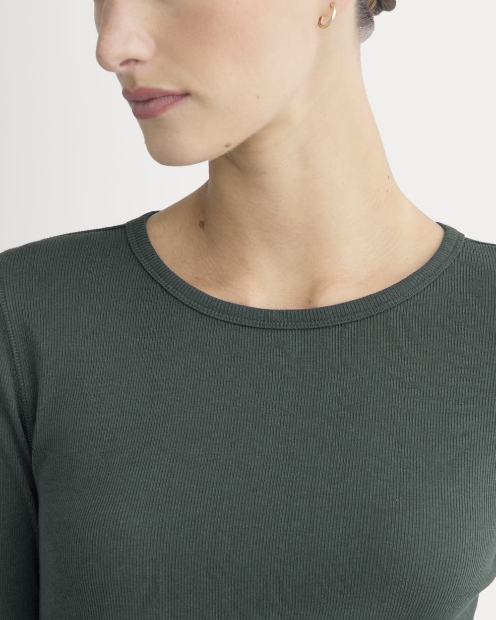 The Luxe Rib Long-Sleeve Crew | Heathered Dark Sea - Image 4