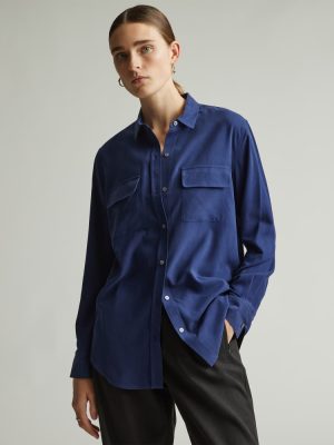 The Washable Silk Relaxed Shirt  | Ocean Cavern