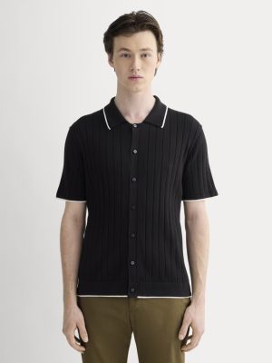 The No-Sweat Button-Down Polo | Black