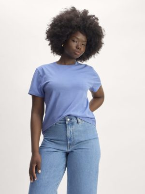 The Box-Cut Tee in Essential Cotton | Blue Opal | No Pocket