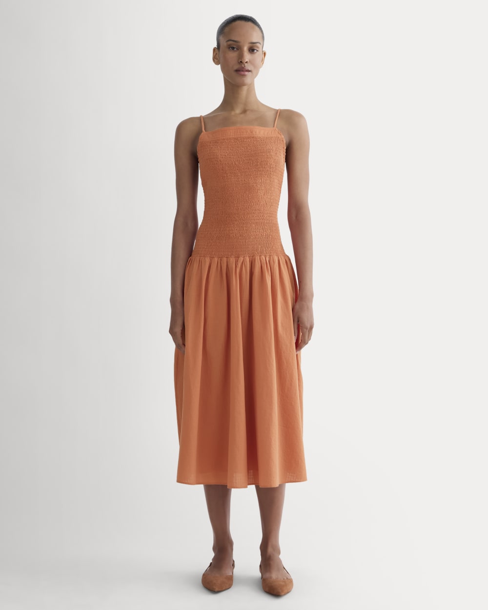 The Gauze Open-Back Dress | Soft Orange