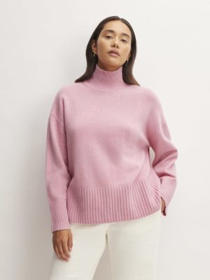 The Cashmere Oversized Turtleneck | Bubblegum