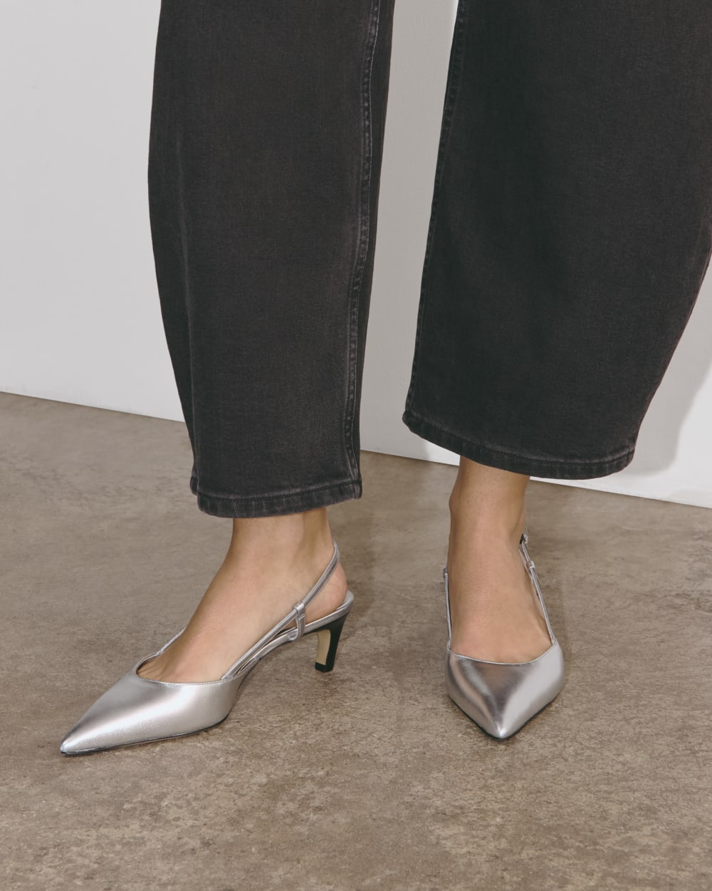 The Studio Slingback Heel | Silver - Image 2
