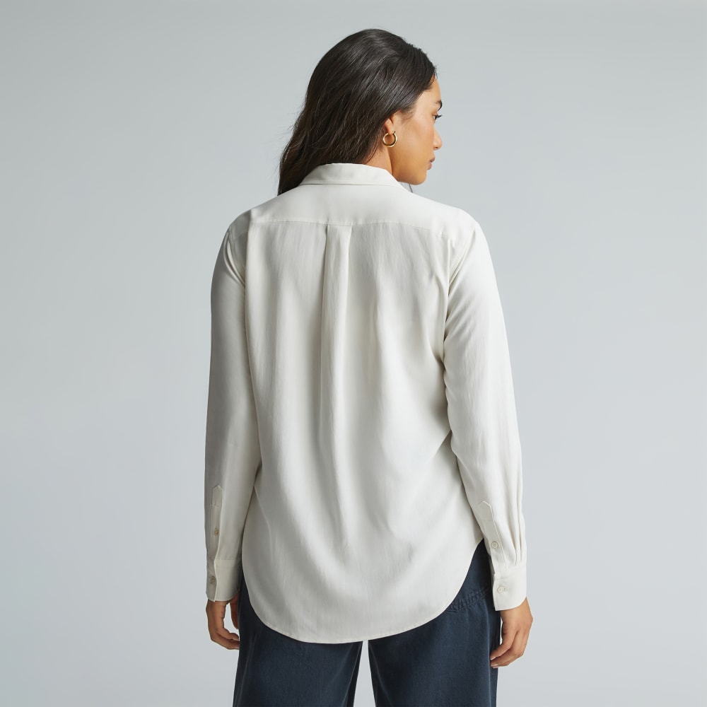 The Washable Silk Relaxed Shirt | Bone - Image 4