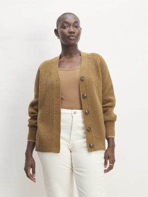 The Felted Merino Cardigan | Deep Camel