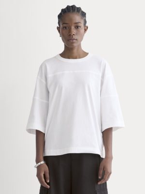 Oversized Varsity Tee in Essential Cotton | White