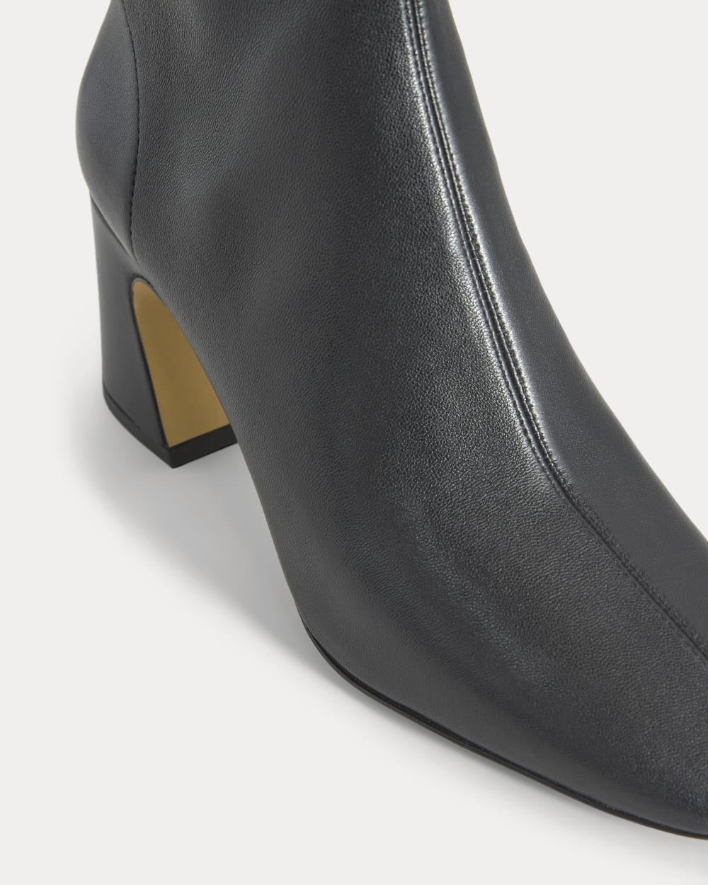 Leather Curved-Heel Boot | Black - Image 7