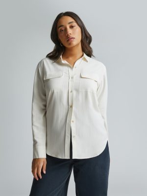 The Washable Silk Relaxed Shirt  | Bone