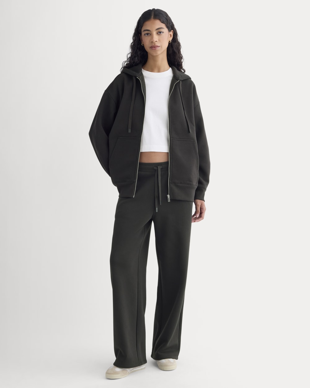 Luxe Fleece Oversized Full-Zip Hoodie | Black - Image 3