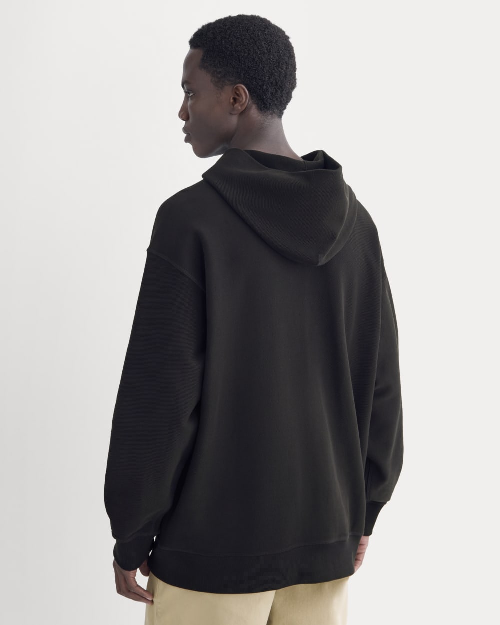 Twill Terry Jacquard Hoodie | Black - Image 5