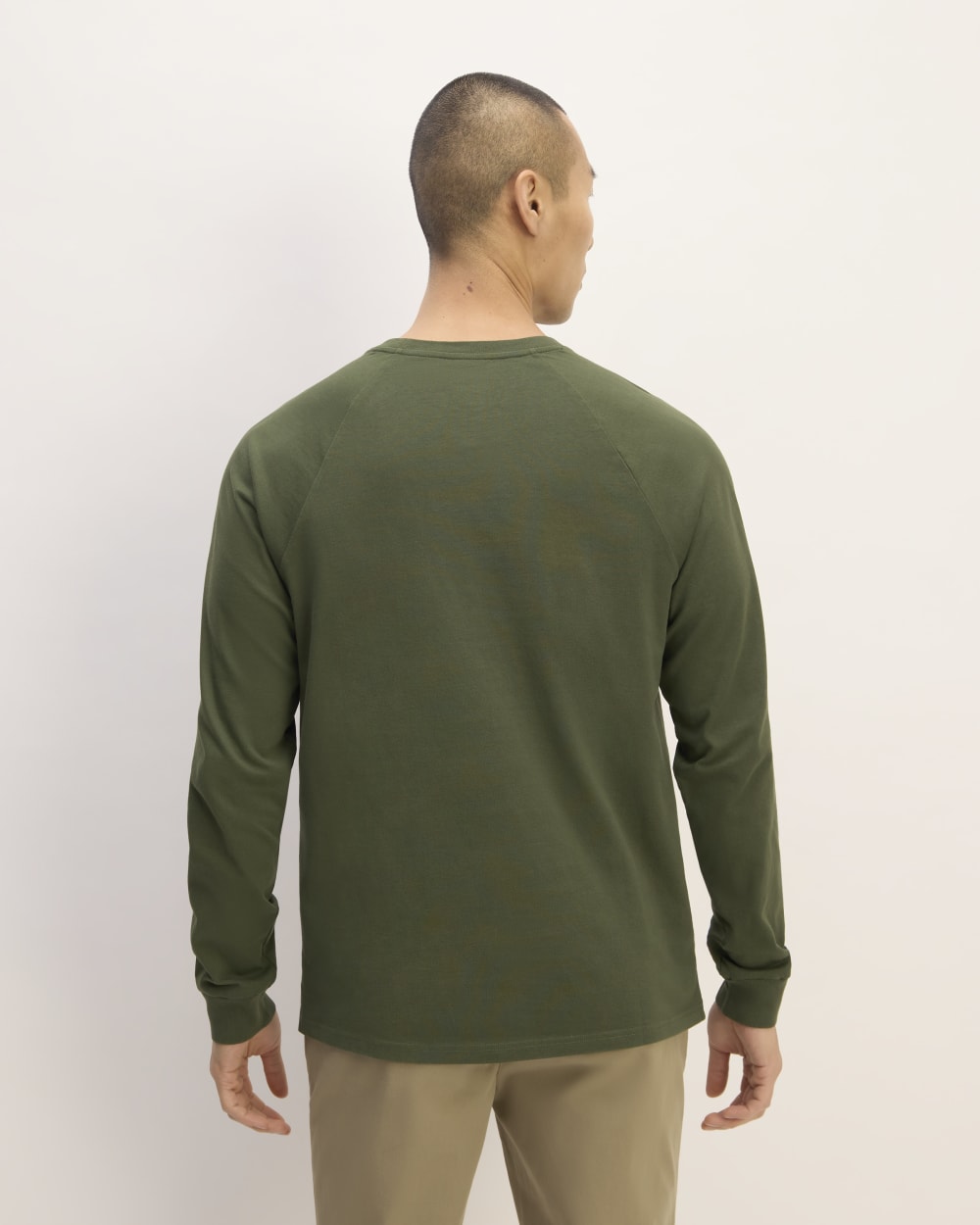 The Premium-Weight Long-Sleeve Crew | Uniform | Deep Moss Green - Image 3